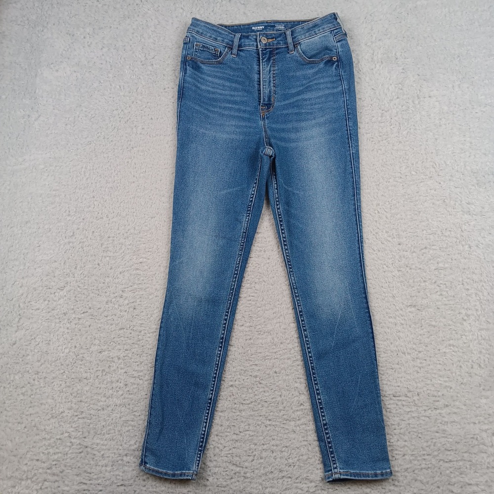 Old Navy Jeans Rockstar Super Skinny Women 10 Blue Extra High Rise S/720441-00